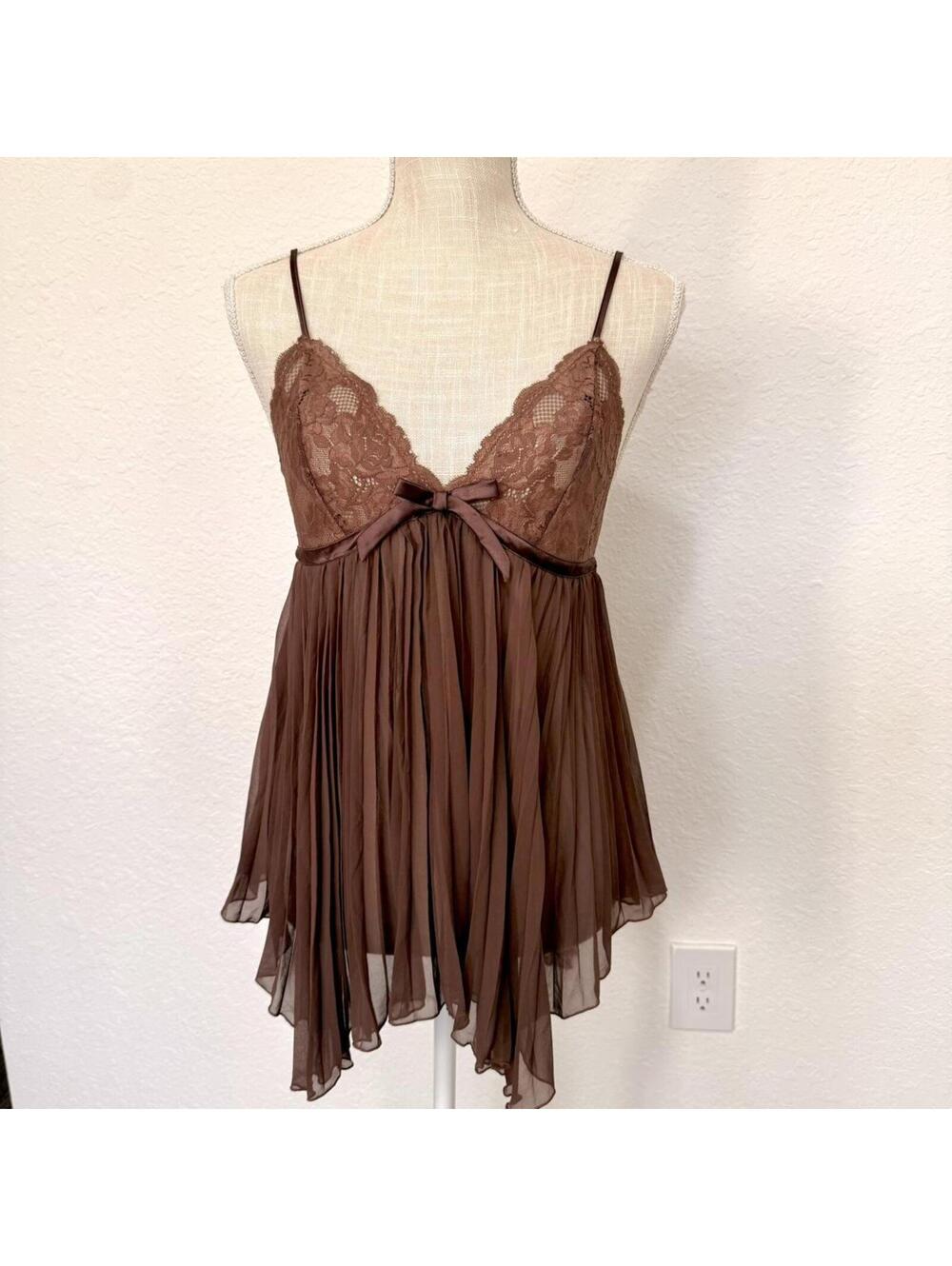 Brown Lace Babydoll Top